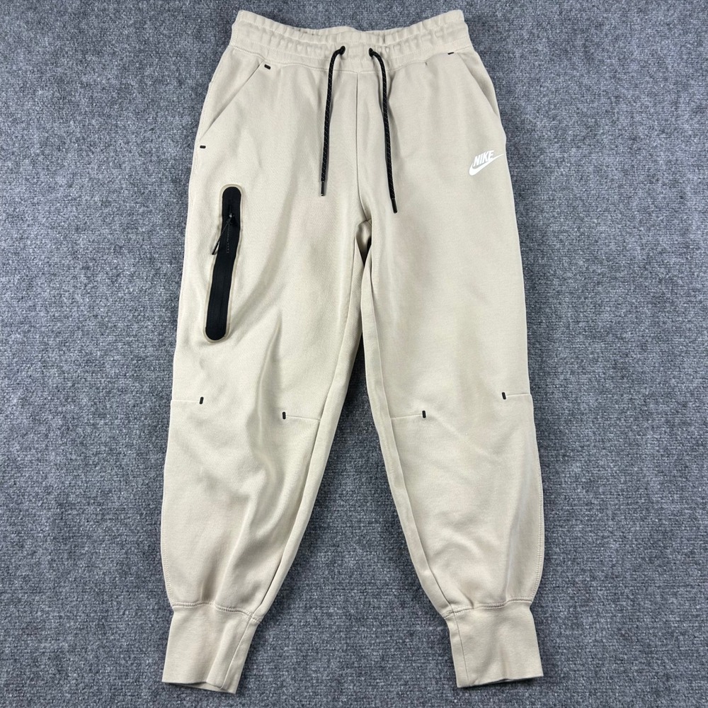Nike Tech Fleece Joggers Mens Small Tan CW4292-206 Tapered Sweatpants Sportswear